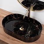Umývadlo na dosku REA Nadia Black Marble Shiny – Obrázok 4