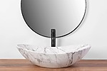 Umývadlo na dosku REA ROYAL 60 Statuario Marble Matt – Obrázok 4