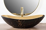 Umývadlo na dosku Rea Royal in Gold marble black mat – Obrázok 4