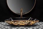 Umývadlo na dosku REA Sea Black Gold + Kolík Click-Clack – Obrázok 4