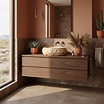 Umývadlo na dosku Mika Light  Terracotta – Obrázok 4