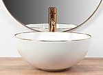 Umývadlo na dosku z keramiky Stella Rose GOLD EDGE – Obrázok 5