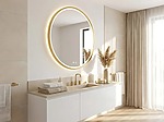 Zrkadlo LED 100cm MMJ BRUSH GOLD – Obrázok 5