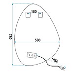 Zrkadlo LED 80x60cm YH-3347 – Obrázok 6