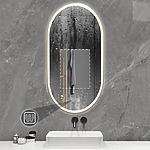 Zrkadlo LED OVL 50x100cm Brush Gold – Obrázok 6