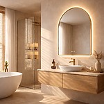 Zrkadlo LED 80x60cm CAMLOT Brush Gold – Obrázok 6