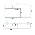 Umývadlo REA Archi 75 CM White na dosku - konglomerát – Obrázok 7