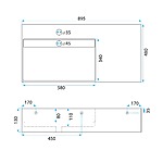 Umývadlo REA Archi 90 CM White na dosku - konglomerát – Obrázok 7