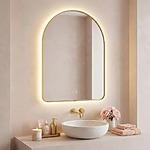Zrkadlo LED 80x60cm CAMLOT Brush Gold – Obrázok 7