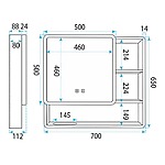 Zrkadlová skrinka s LED osvetlením M1016-70 70x65 – Obrázok 7