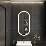 Zrkadlo LED OVL 50x100cm Brush Gold – Obrázok 8