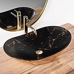 Umývadlo na dosku REA Royal In Black Marble Gold – Obrázok 9