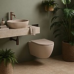 Set Závesné WC Focus + Umývadlo na Dosku Rea Focus Taupe – Obrázok 9