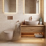 Set Závesné WC Focus + Umývadlo na Dosku Rea Focus Taupe – Obrázok 3