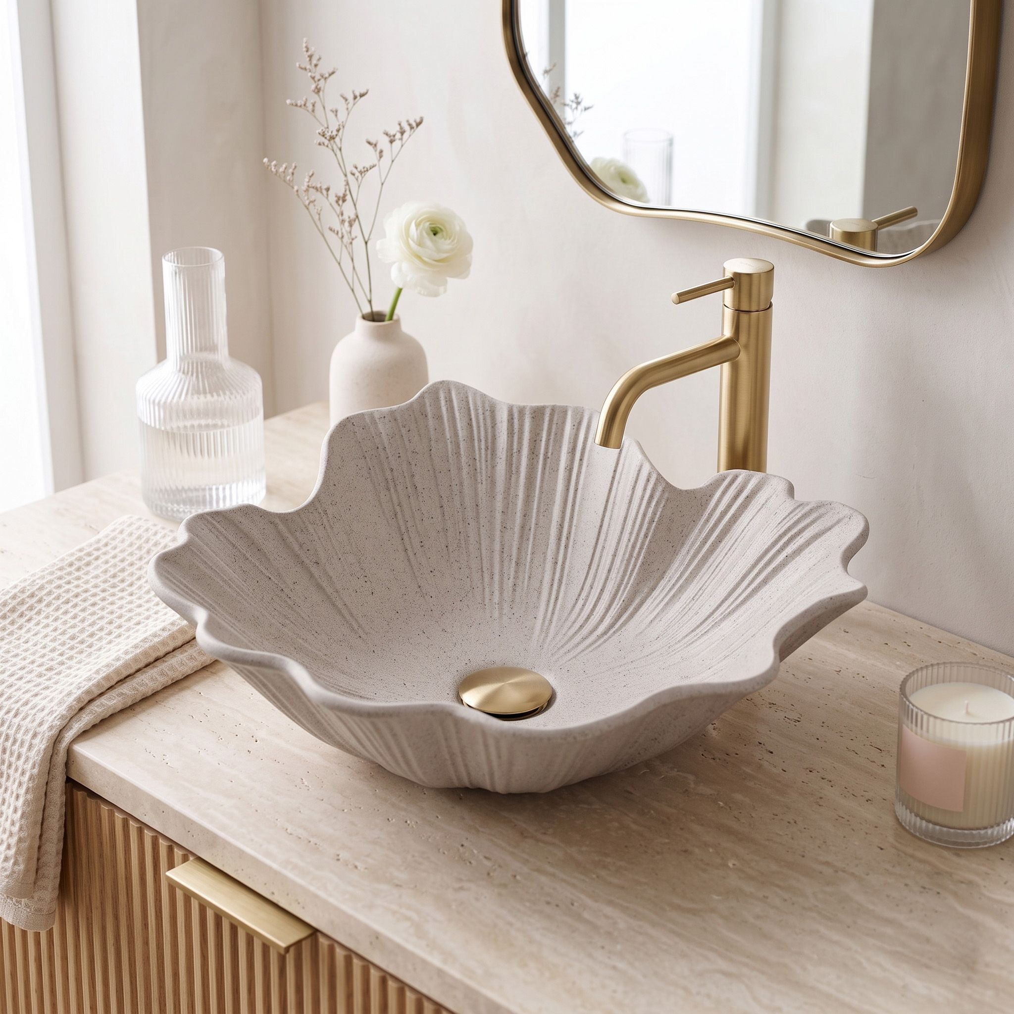 f21de3f8c50d2a71bd34043da1e4e938 Umývadlo na dosku Rea Flower Beige – Obrázok 1