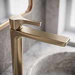 Umývadlová batéria PREMIUM REA Maxim Brush Gold High – Obrázok 8