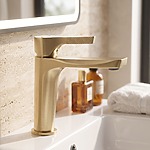 Umývadlová batéria PREMIUM REA Maxim Brush Gold Low – Obrázok 8