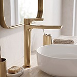 Umývadlová batéria PREMIUM REA Maxim Brush Gold High – Obrázok 2