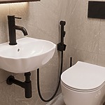 Umývadlová batéria s bidetovou sprškou Rea Lungo Black – Obrázok 3