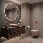 Set Závesné WC Focus + Umývadlo na Dosku Rea Focus Taupe – Obrázok 8