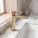 Umývadlová batéria PREMIUM REA Maxim Brush Gold Low – Obrázok 7