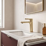 Umývadlová batéria PREMIUM REA Maxim Brush Gold Low – Obrázok 2