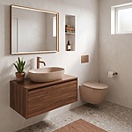 Set Závesné WC Focus + Umývadlo na Dosku Rea Focus Taupe – Obrázok 2
