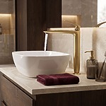Umývadlová batéria PREMIUM REA Como Brush Gold High – Obrázok 8