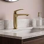 Umývadlová batéria PREMIUM REA Como Brush Gold Low – Obrázok 7