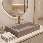 Umývadlo z liateho mramoru Rea GOYA TAUPE 60CM – Obrázok 4