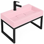 Umývadlo REA GOYA PINK na dosku 60 CM - konzola – Obrázok 2