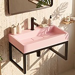 Umývadlo REA GOYA PINK na dosku 60 CM - konzola – Obrázok 6